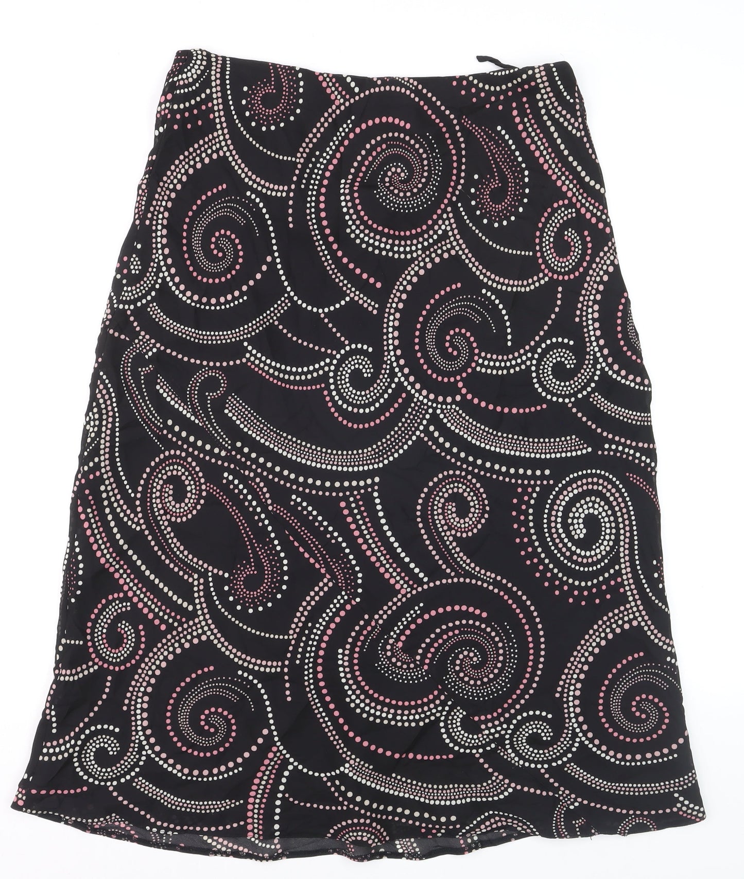 Bonmarché Women Black Geometric A-Line Knee Length Skirt Size 12