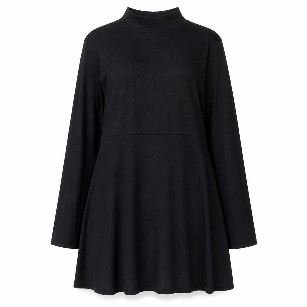 Boohoo Womens Black Size 8 Tunic Long Sleeve Mock Neck Jumper