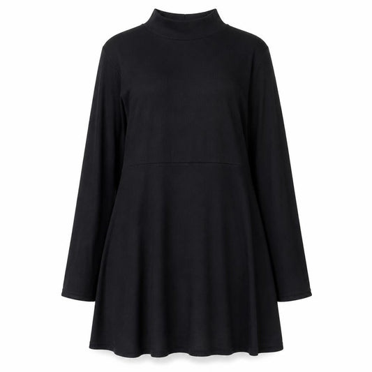 Boohoo Womens Black Size 8 Tunic Long Sleeve Mock Neck Jumper