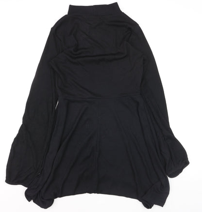 Boohoo Womens Black Size 8 Tunic Long Sleeve Mock Neck Jumper