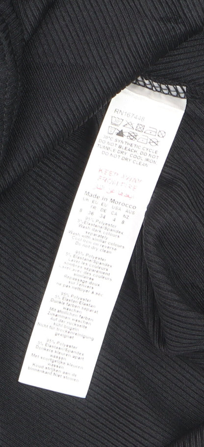 Boohoo Womens Black Size 8 Tunic Long Sleeve Mock Neck Jumper