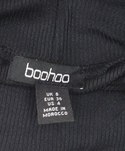 Boohoo Womens Black Size 8 Tunic Long Sleeve Mock Neck Jumper