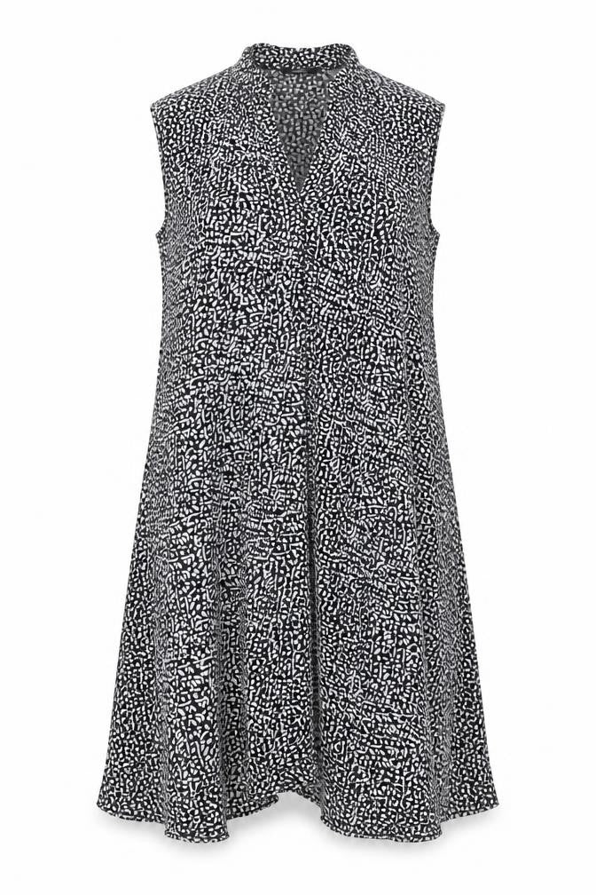Marks & Spencer Women’s Black Geometric Sleeveless Jersey A-Line Dress Size 10