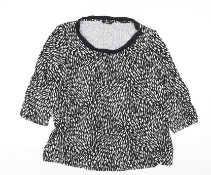 Marks and Spencer Women’s Black Geometric Jersey Blouse UK 20