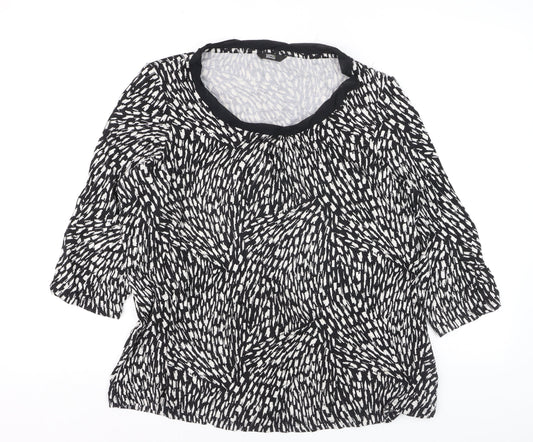 Marks and Spencer Women’s Black Geometric Jersey Blouse UK 20