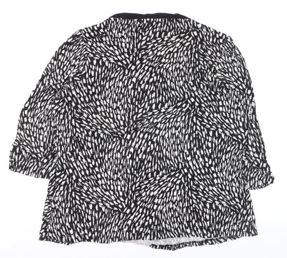 Marks and Spencer Women’s Black Geometric Jersey Blouse UK 20