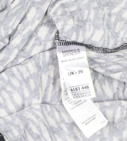 Marks and Spencer Women’s Black Geometric Jersey Blouse UK 20