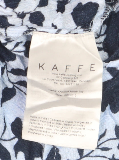 Kaffe Womens Blue Floral Sleeveless Tunic Blouse Size 12