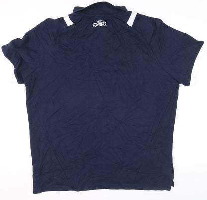 UEFA Euro 2024 England Navy Blue Men's XL Polo Shirt Football Cotton Blend