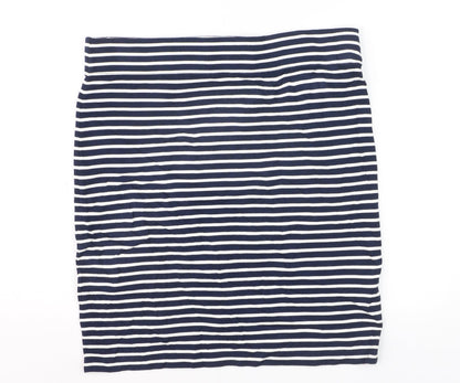Jack Wills Women Blue Striped Cotton Pencil Skirt Size 12