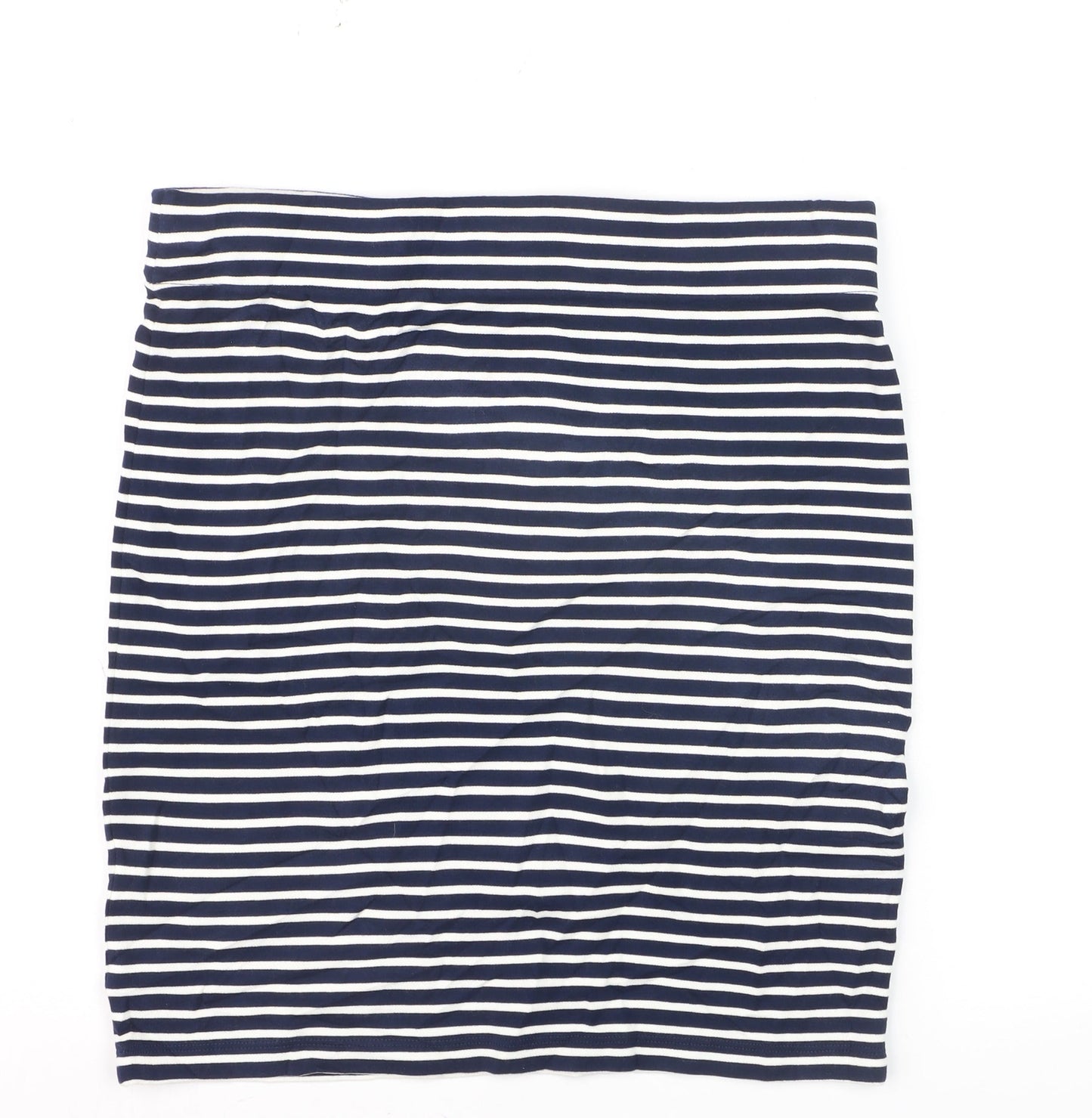 Jack Wills Women Blue Striped Cotton Pencil Skirt Size 12