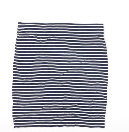 Jack Wills Women Blue Striped Cotton Pencil Skirt Size 12