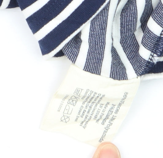 Jack Wills Women Blue Striped Cotton Pencil Skirt Size 12