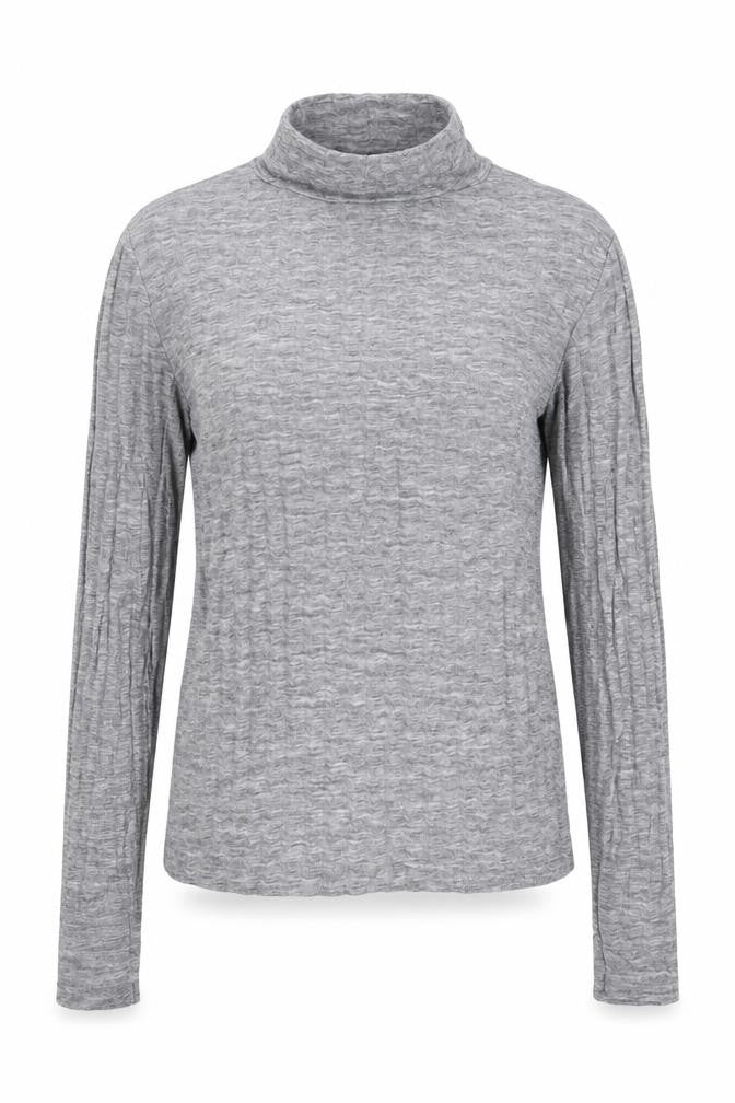 Topshop Women's Grey Roll Neck Long Sleeve Jersey Top Size 10
