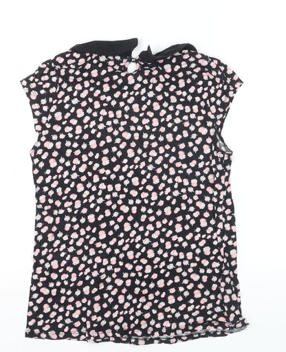 Dorothy Perkins Women's Black Floral Collared Blouse Size 12