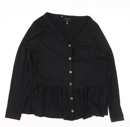 New Look Women’s Black V-Neck Button Cardigan Size 10