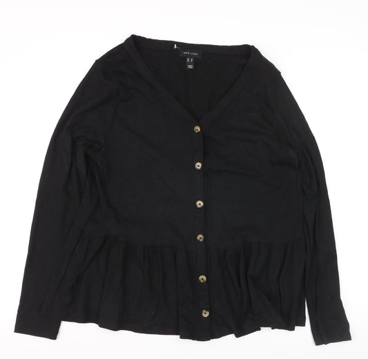 New Look Women’s Black V-Neck Button Cardigan Size 10