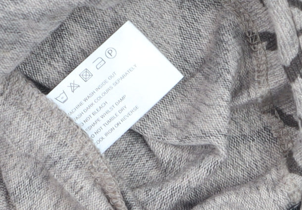 TIGI Women Beige Floral Cowl Neck Long Sleeve Pullover Jumper Size 14