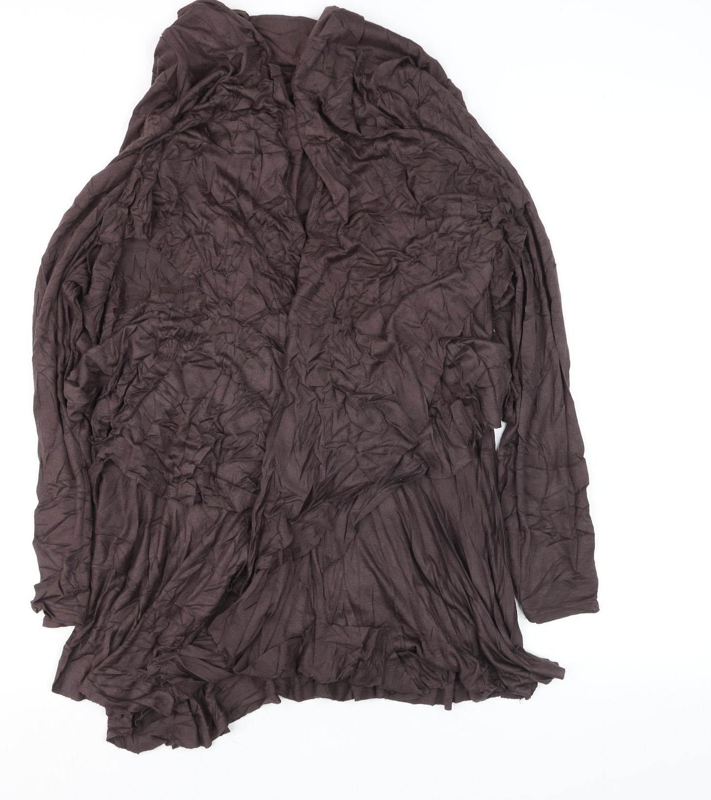 Wallis Women Brown Long Sleeve Open Cardigan L Viscose Blend