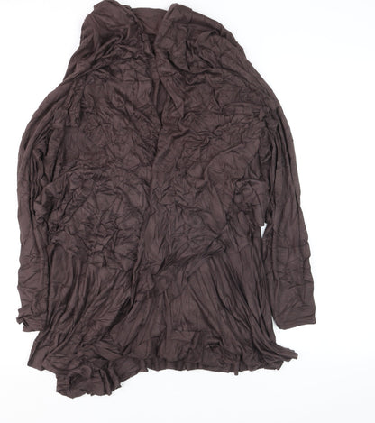 Wallis Women Brown Long Sleeve Open Cardigan L Viscose Blend