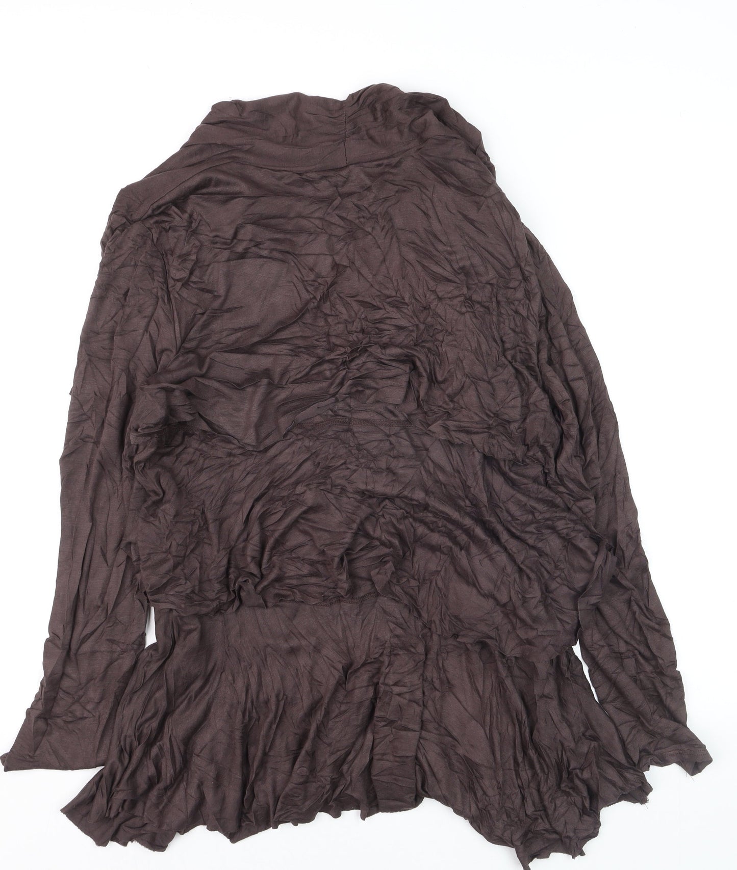 Wallis Women Brown Long Sleeve Open Cardigan L Viscose Blend