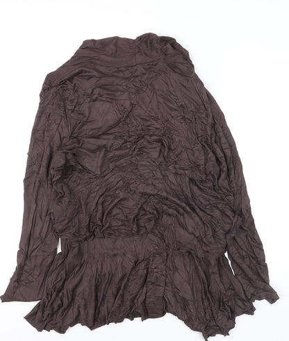 Wallis Women Brown Long Sleeve Open Cardigan L Viscose Blend