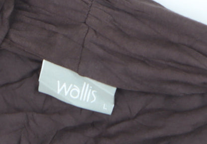 Wallis Women Brown Long Sleeve Open Cardigan L Viscose Blend