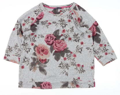 Marks and Spencer Women’s Grey Floral Pullover Jumper Size 12