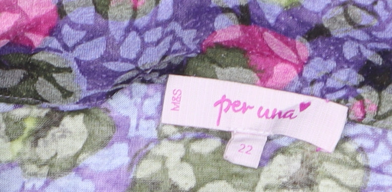 Marks and Spencer Per Una Women's Multicoloured Floral Tunic Blouse Size 22