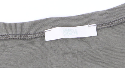 Marks and Spencer Women’s Grey Embellished 3/4 Sleeve Cotton T-Shirt Size M