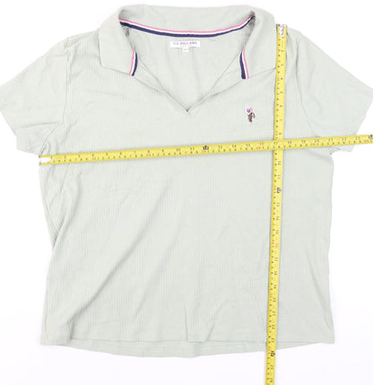 U.S. Polo Assn. Men's Green 2XL Short Sleeve Cotton Polo Shirt