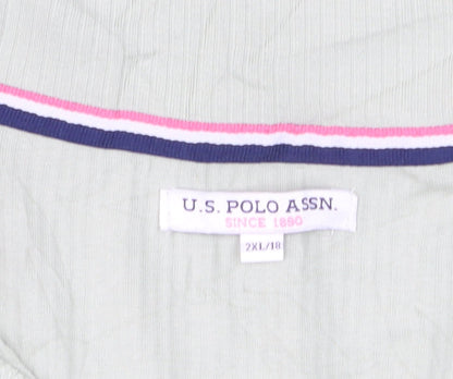 U.S. Polo Assn. Men's Green 2XL Short Sleeve Cotton Polo Shirt