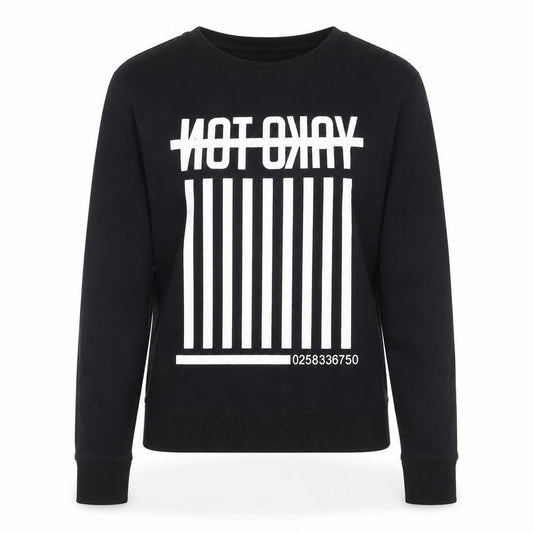 ASOS Women Black XS Pullover Sweatshirt Graphic Print Long Sleeve