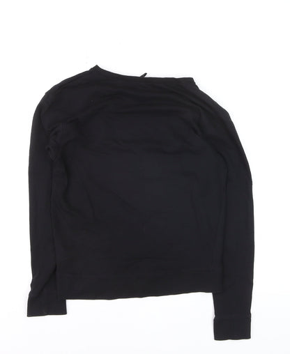 ASOS Women Black XS Pullover Sweatshirt Graphic Print Long Sleeve