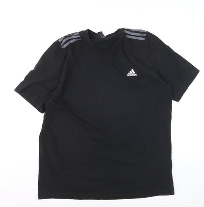 Adidas Men's Black Large Sports T-Shirt Breathable Cotton Crew Neck