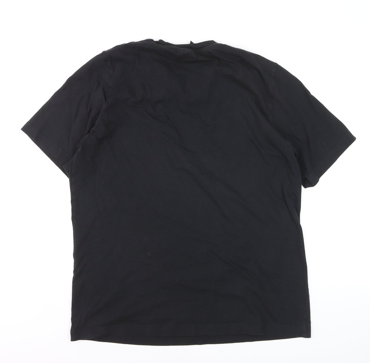 Adidas Men's Black Large Sports T-Shirt Breathable Cotton Crew Neck