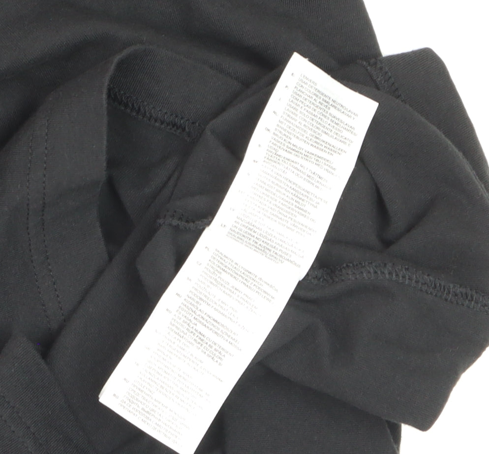Adidas Men's Black Large Sports T-Shirt Breathable Cotton Crew Neck