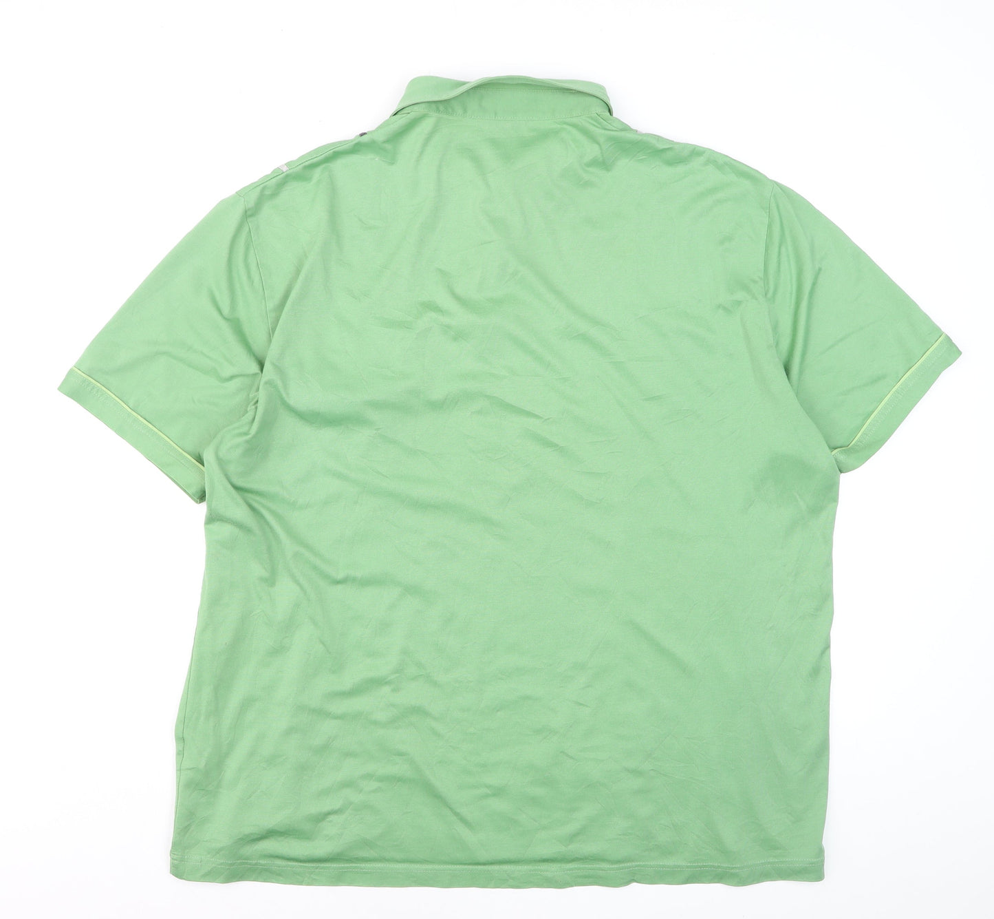 Gabicci Men's Green Striped 3XL Polo Shirt Retro Style
