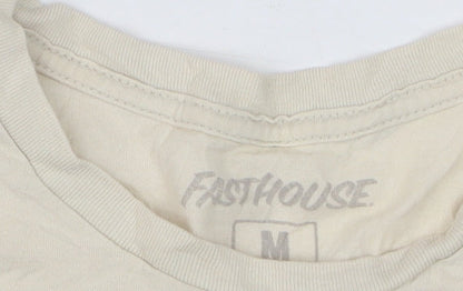 Fasthouse Mens Beige Graphic Motorcycle Cotton T-Shirt Size M
