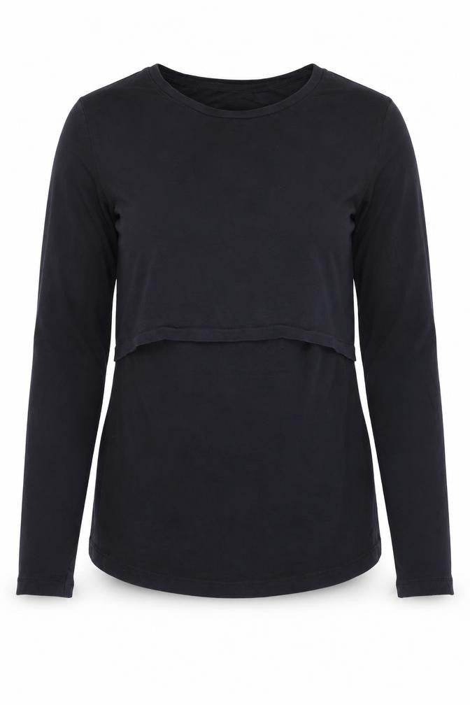 Anna Field Women’s Black Long Sleeve Basic Jersey T-Shirt Size S
