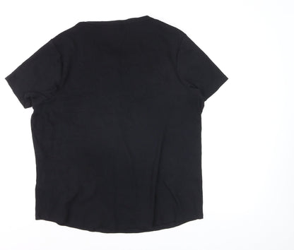 Marks and Spencer Womens Black Size 22 Stretch Jersey Short Sleeve T-Shirt