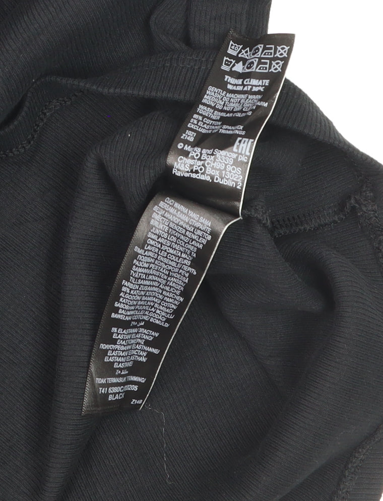 Marks and Spencer Womens Black Size 22 Stretch Jersey Short Sleeve T-Shirt