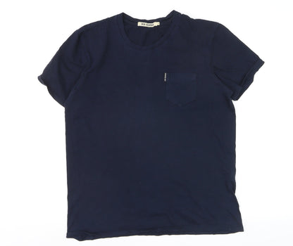 Ben Sherman Men's Navy Blue Cotton Crew Neck Short Sleeve T-Shirt Medium
