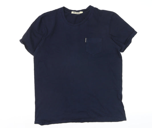 Ben Sherman Men's Navy Blue Cotton Crew Neck Short Sleeve T-Shirt Medium