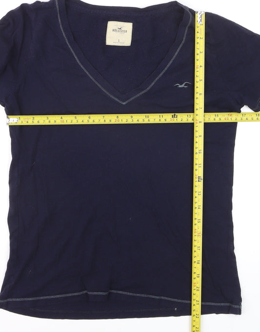 Hollister Men's Blue V-Neck Short Sleeve Cotton T-Shirt Size S