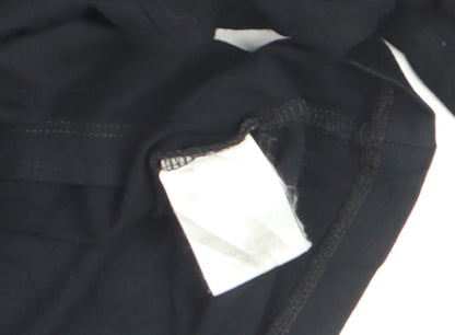 L.K. Bennett Women's Black Jersey V-Neck Long Sleeve Blouse Medium