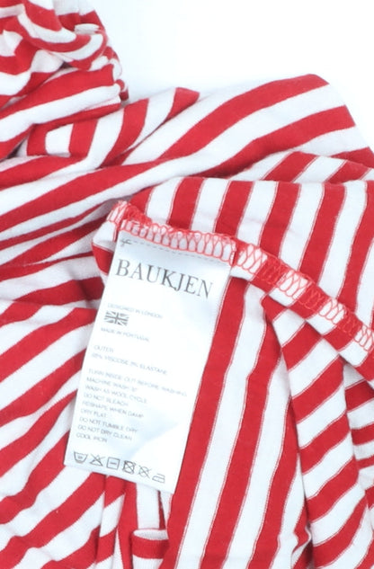 Baukjen Women Red White Striped Viscose Stretch Tank Dress Size 10