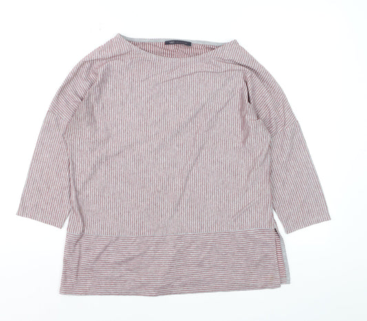 Marks and Spencer Women's Red Mix Striped Jersey 3/4 Sleeve Top Size 12