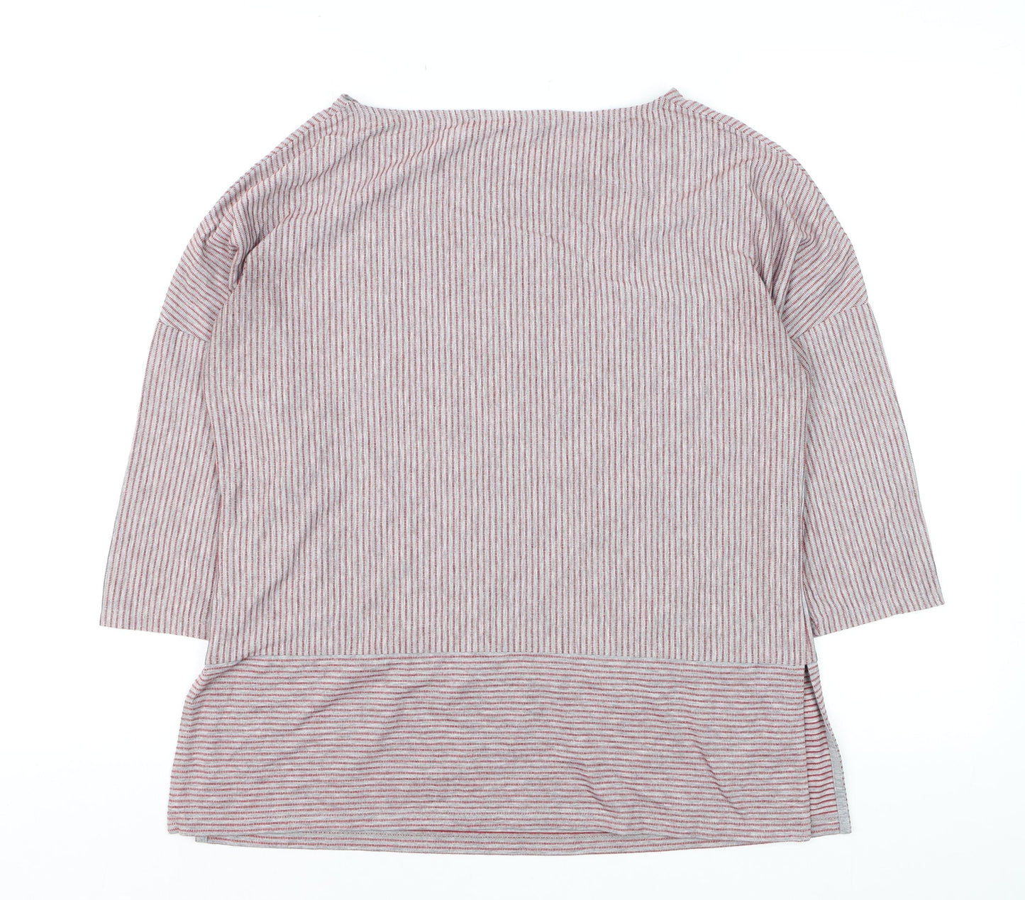 Marks and Spencer Women's Red Mix Striped Jersey 3/4 Sleeve Top Size 12