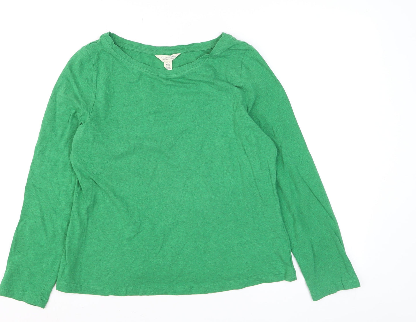Seasalt Cornwall Womens Green Organic Cotton Long Sleeve T-Shirt UK 14